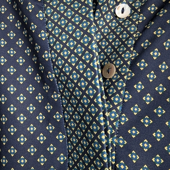 Gretchen Scott Navy Diamond Print Shift Dress Medium Designer - Picture 13 of 14